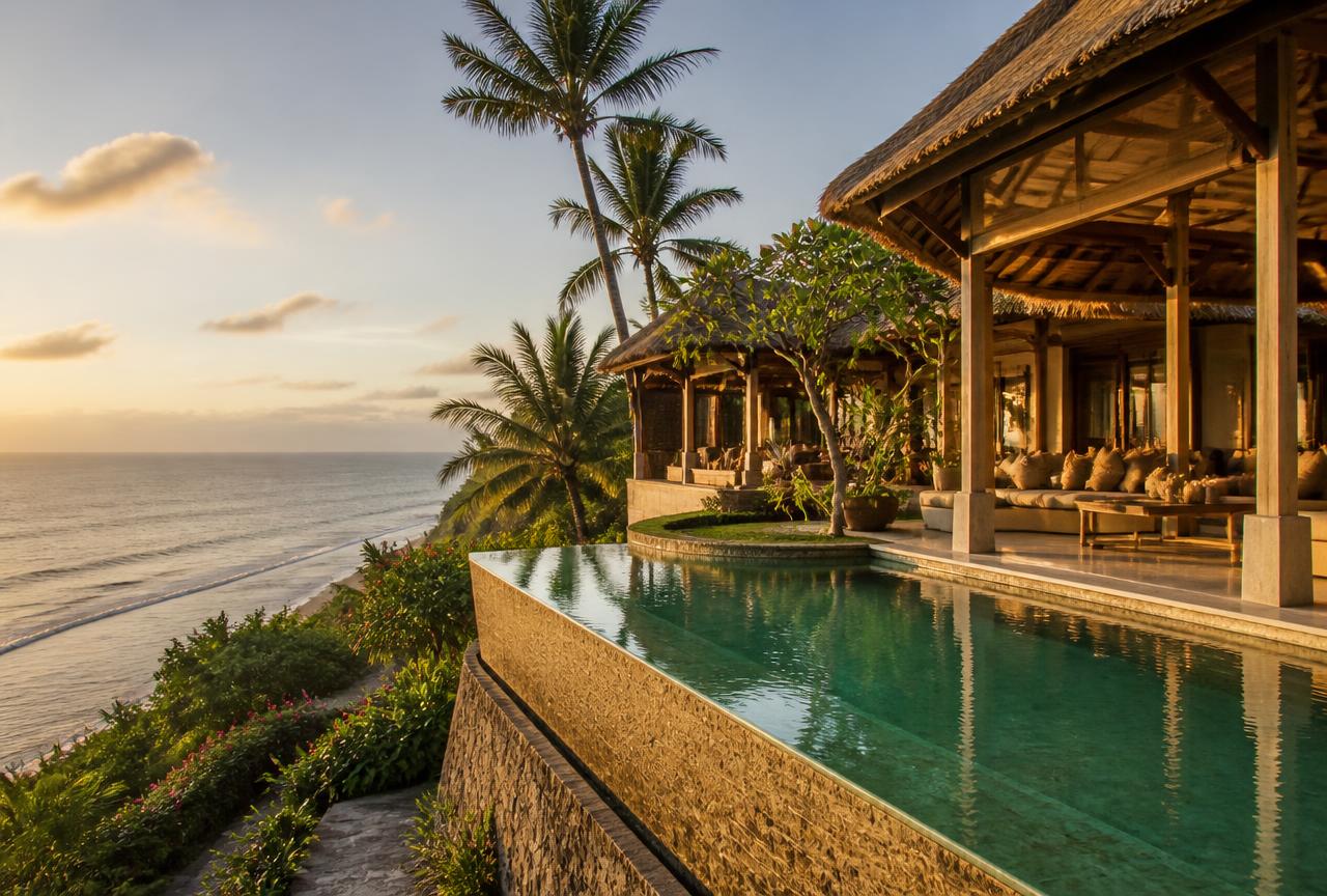 Clifftop Bali villa with an infinity pool above the ocean